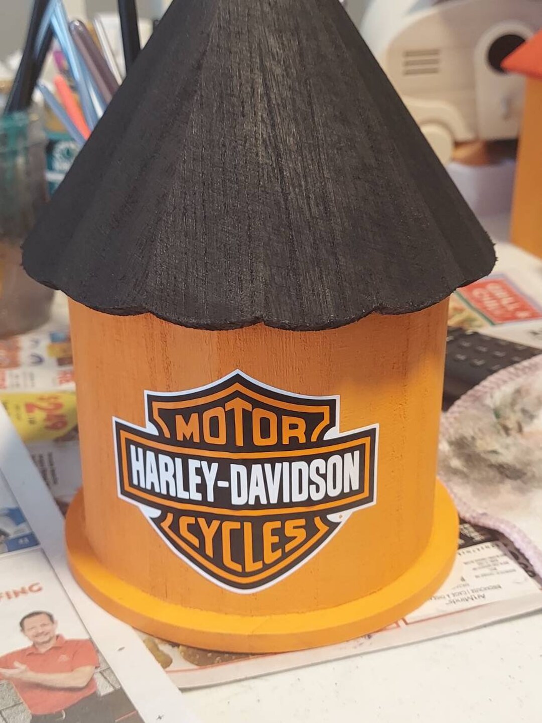 Harley Davidson Hand Painted Birdhouse Etsy