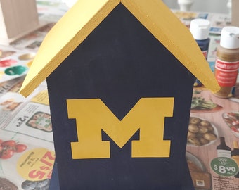 Michigan Wolverines Hand Painted Birdhouse
