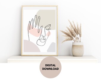 ABSTRACT LINE ART| Woman | Minimalist | Digital Download Wall Art