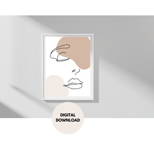 Simple LINE ART  woman face ABSTRACT Woman print Minimalist Art Digital Print