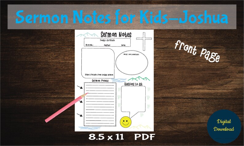 Printable Sermon Notes for Kids Printable Sermon Notes - Etsy