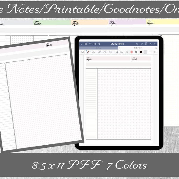 Onenote Simple Notes Template Etsy Onenote Simple Notes Template Etsy