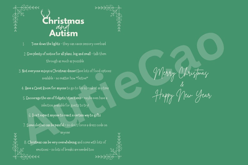 A6 Autism Christmas Cards With Autistic Message envelopes Etsy