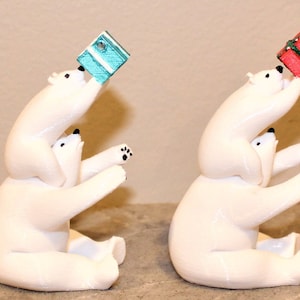 3D-geprinte ijsbeer kerstornament