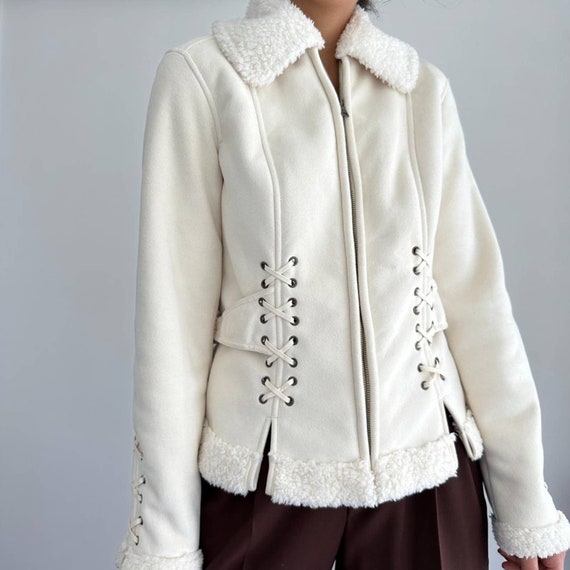 White suede jacket womens cheap