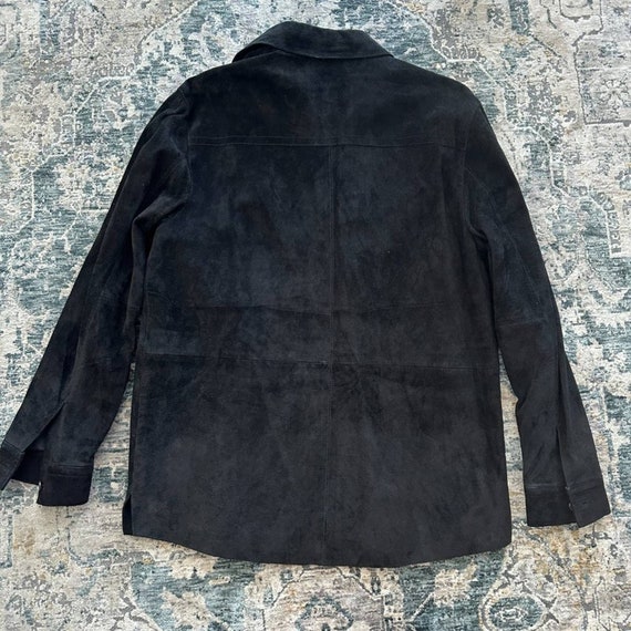Vintage Suede Leather Jacket, Black Genuine Leath… - image 9