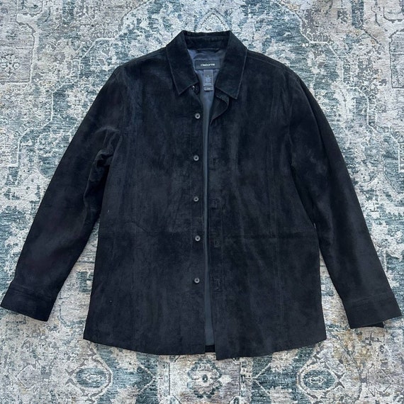 Vintage Suede Leather Jacket, Black Genuine Leath… - image 6