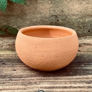SMALL TERRACOTTA PLANTER #97 handmade terra cotta flower pot - cacti, succulents, small houseplants - unglazed clay - one of a kind