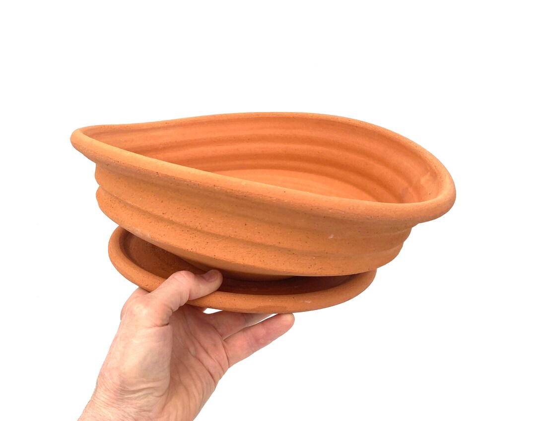 TERRACOTTA PLANTER 25 Handmade Clay Flower Pot Unglazed Porous With Saucer Etsy