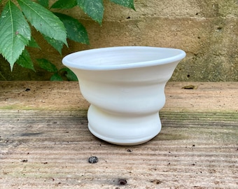 WHITE CLAY PLANTER #83 earthenware flower pot - porous pots for plants - cactus - succulents - handmade pottery planter - one of a kind