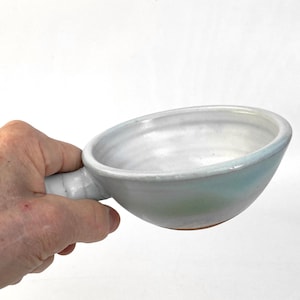 CERAMIC SHAVING BOWL #38 stoneware clay bowl with handle for wet shaves - gifts for men - handmade - wheel thrown - one of a kind