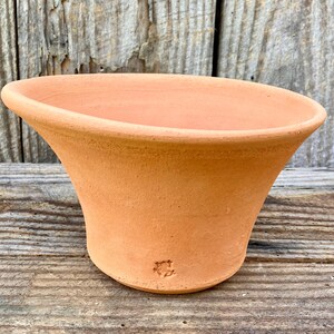 CLAY FLOWER POT #27. An unglazed terracotta planter for a healthy plant. One of a kind.