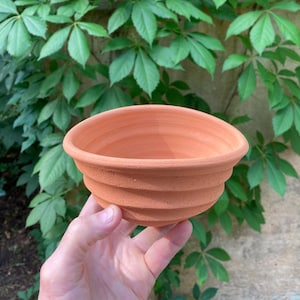 CERAMIC FLOWER POT #3 small terracotta planter - healthy potted plants - unglazed clay - wheel thrown pots for plants - studio pottery