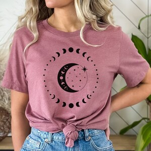 celestial moon shirt, celestial shirt, moon celestial shirt, witch shirt, witch moon shirt, moon phase shirt, moon shirt, witchy shirt.