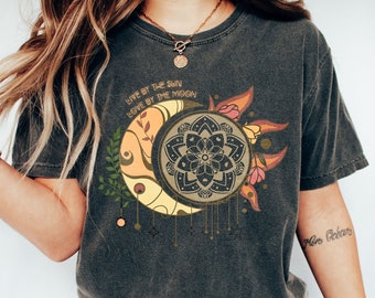 Live by the sun and love by the moon shirt, celestial moon shirt, Witch shirt, celestial sun shirt, Celestial moon sun shirt, Mystical shirt