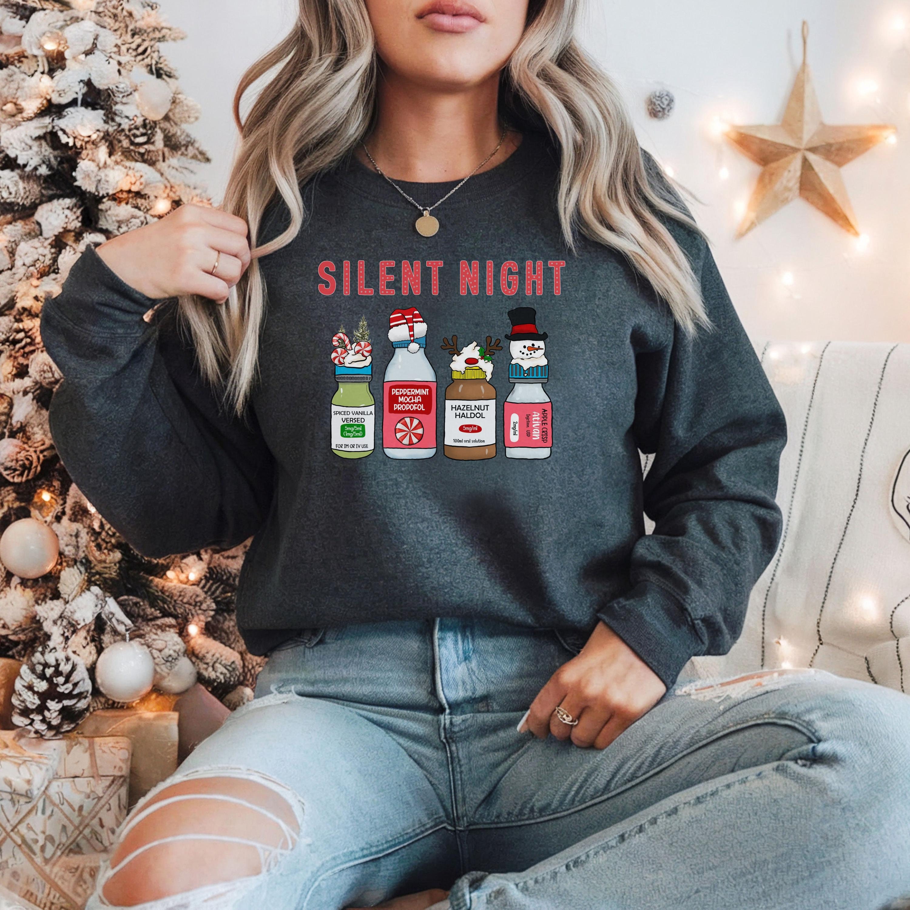 Silent Night Nurse Christmas Sweater, Ugly Christmas Sweater