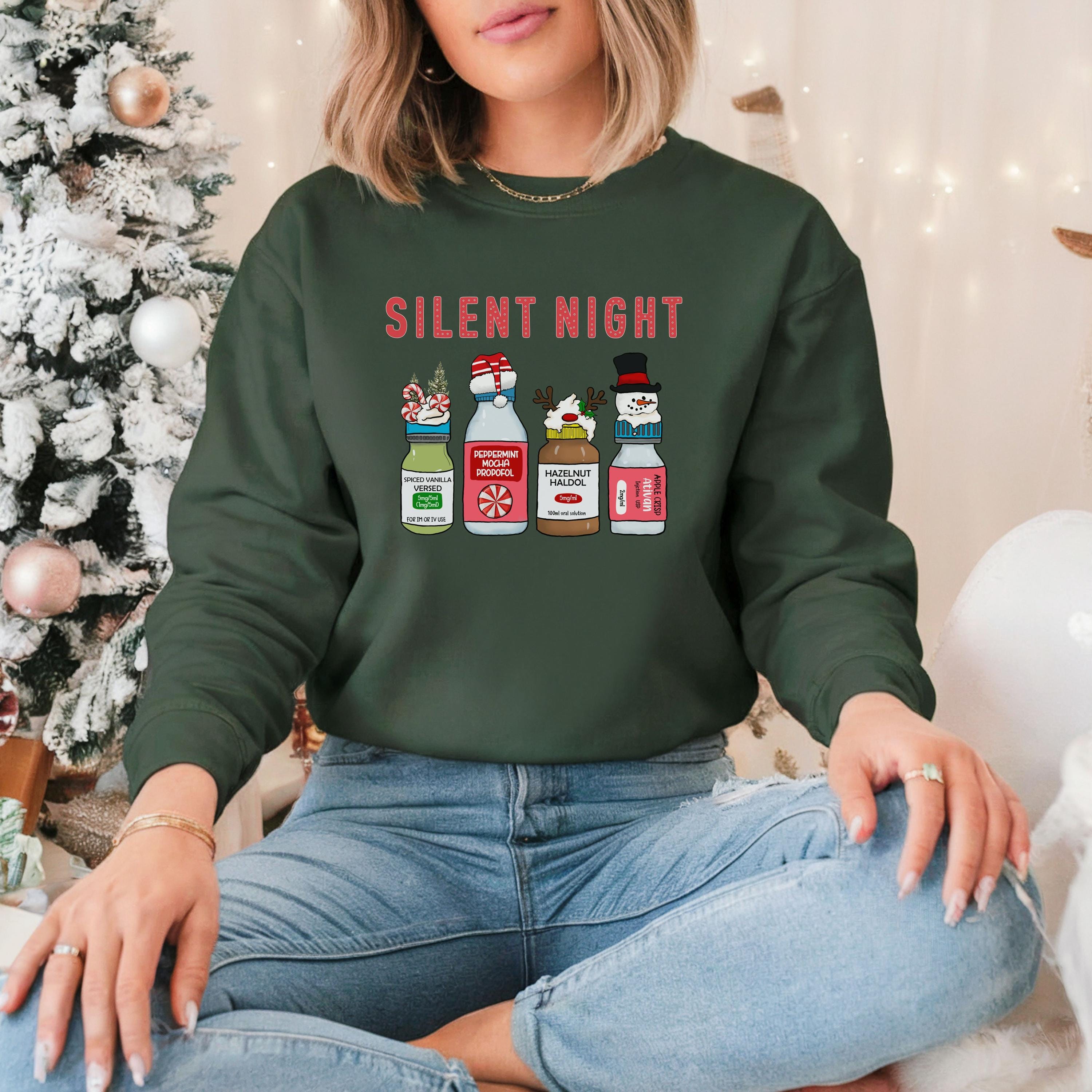Silent Night Nurse Christmas Sweater, Ugly Christmas Sweater