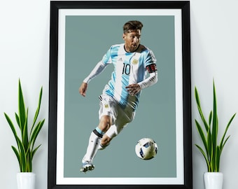 Lionel Messi und Cristian Fussball Ikone, Sofort Download Poster, Wand Kunst Druck Poster A4, A3, A2 - Ungerahmt