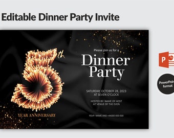 Jubiläums-Einladungs- und Rollup-Banner-Vorlage | Bearbeitbare Power Point Vorlage