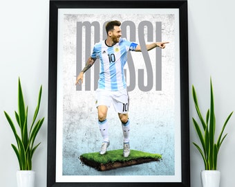 Lionel Messi Fussball Ikone Argentinien, Instant Download Poster, Wand Kunst Druck Poster A4, A3, A2 - Ungerahmt