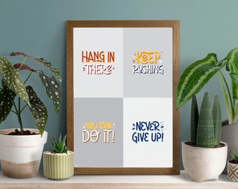 Inspirierende Worte Sofort Download Digitales Poster, Wand Kunst Druck Poster - Ungerahmt