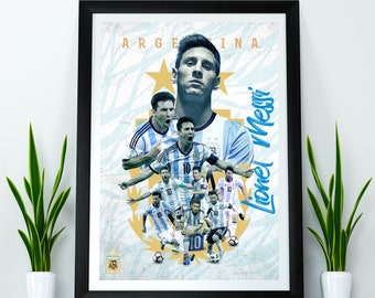Lionel Messi Poster, Sofort Download, Digitaldruck, Kunstmalerei, Wandkunst, Größen: 21x30, 30x40, 40x50, 50x70, 70 x 100 cm