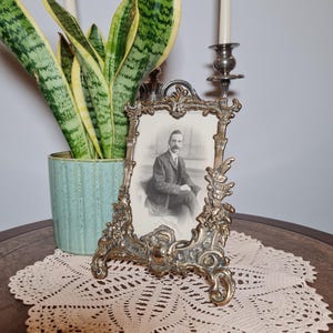 Vintage, Brass, Free Standing Photo Picture Frame, Ornate Rococo Frame, Victorian, Antique, Beautiful Gift