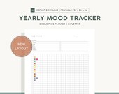 Mood Tracker Printable Yearly Mood Tracker Template Track Your Daily Mood Printable Minimal Planner PDF Download