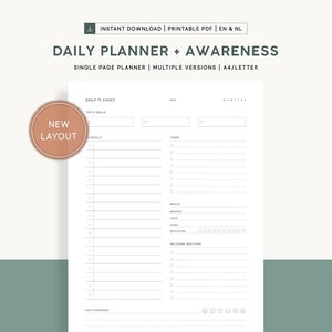 Daily Planner Printable Hourly Schedule Template Daily Health Planner PDF Download Goal Setting Daily Get It Done Download