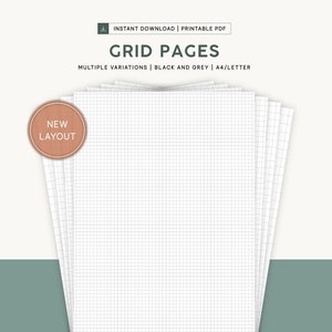 Grid Paper Bundle Printable Grid Paper Smal Grid Paper Notebook Printable Grid Paper Sheets PDF Download