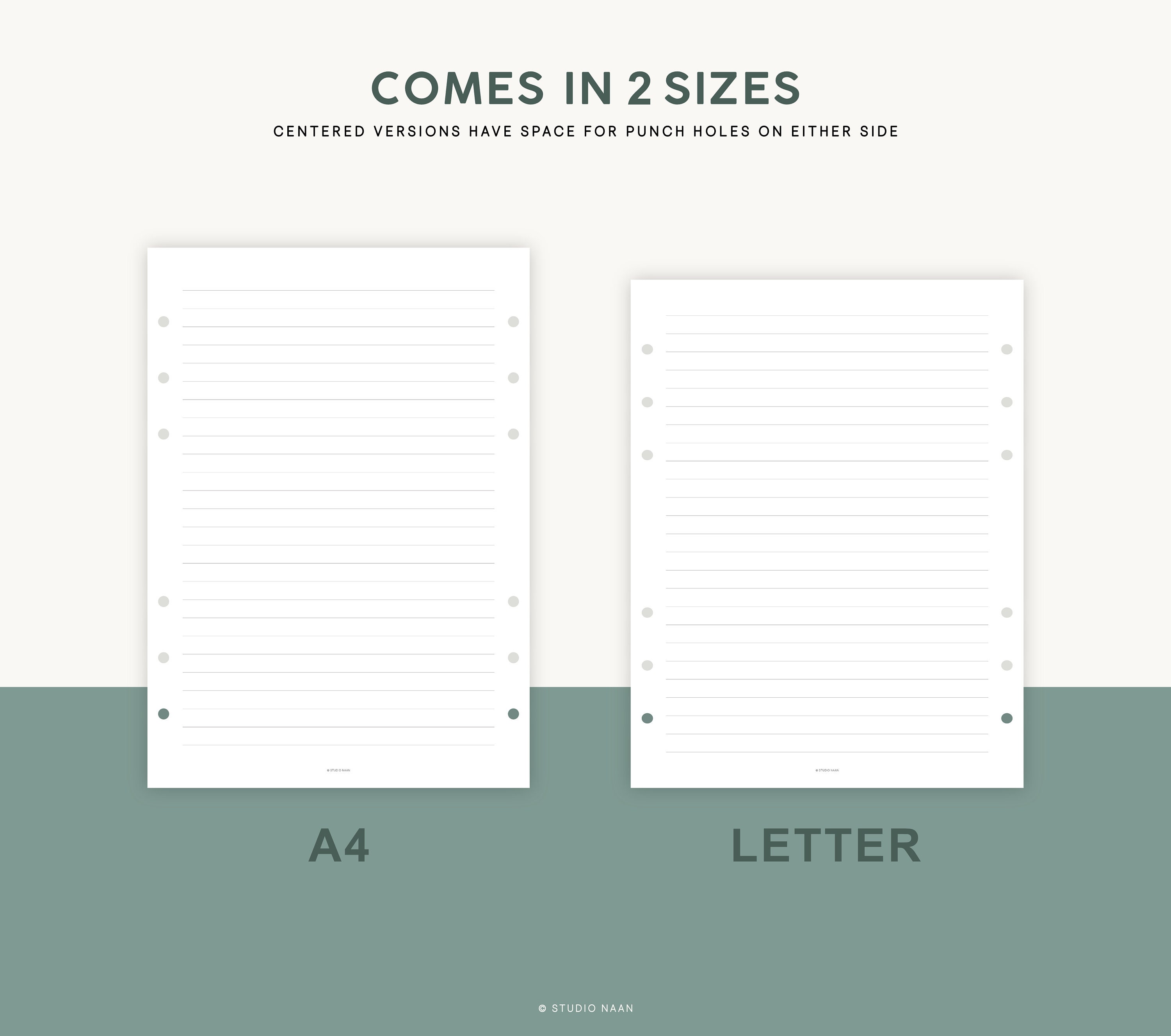 Printable Notebook Pages Blank Line Pages for Notebooks Basic Notes Paper Set Printable PDF ...