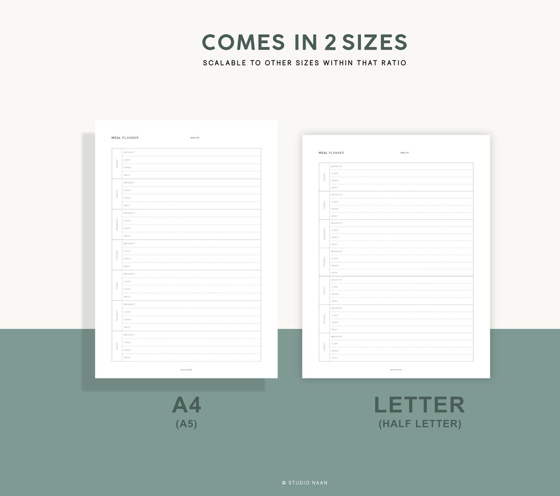 Weekly Meal Planners Printable Meal Schedule Downloadable Grocery List Weekly Meal Template PDF ...