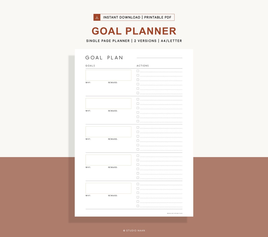 Goal Planner Template Printable Goal Setting Planner Set Your - Etsy