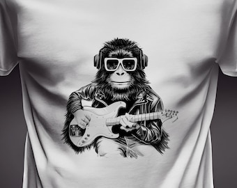 Original Rockstar Ape T-Shirt - Cool Ape Playing Guitar Wearing Sunglasses - Cool Animal Shirt