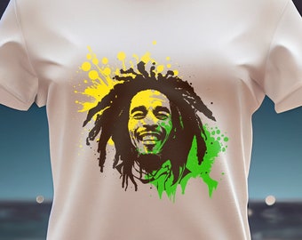 Original Bob Marley Reggae T-Shirt - Reggae Shirt with Jamaican Colors - Reggae Music Design