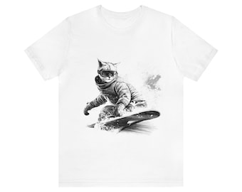 Cat Snowboarding T-Shirt - Cat Shirts, Snowboarding Shirts