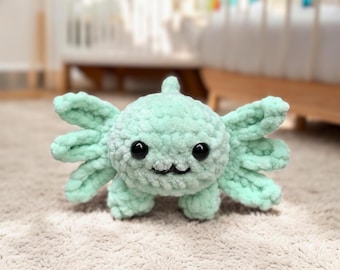 Baby Axolotl Crochet Pattern, Crochet Fish Pattern, Chunky Amigurumi Axolotl, Cute Spring Small Beginner Crochet Projects Chenille Yarn