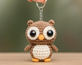 Crochet Baby Owl Keychain Pattern: Amigurumi PDF (Digital Download)