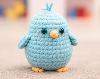 Chubby Bird Crochet Pattern, Easter Crochet Pattern, Amigurumi Bird PDF, Cute DIY Fat Bird, Chunky Beginner Crochet Projects Chenille Yarn