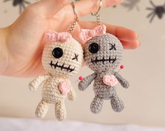 Voodoo Doll Crochet Pattern, Halloween Crochet Keychain, Amigurumi Tutorial PDF, Beginner Crochet Projects, Easy Crochet Car Hanger