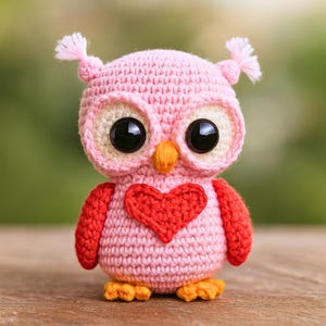 Valentines Owl Crochet Pattern: Amigurumi Owl Tutorial (PDF Download)