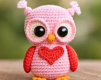Valentines Owl Crochet Pattern: Amigurumi Owl Tutorial (PDF Download)