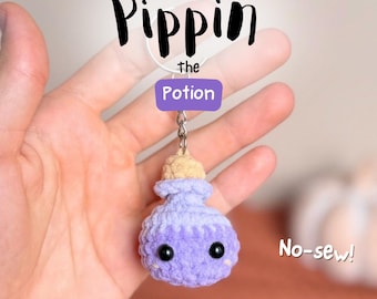 Mini Potion Crochet Pattern: Halloween Amigurumi Keychain, Witchy Car Charm Hanger Tutorial (PDF Download)
