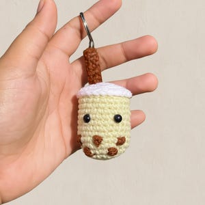 Boba Tea Crochet Pattern, Bubble Tea Crochet Keychain, Cute Car Hanger, DIY Boba Plush, Amigurumi Food PDF, Small Beginner Crochet Projects