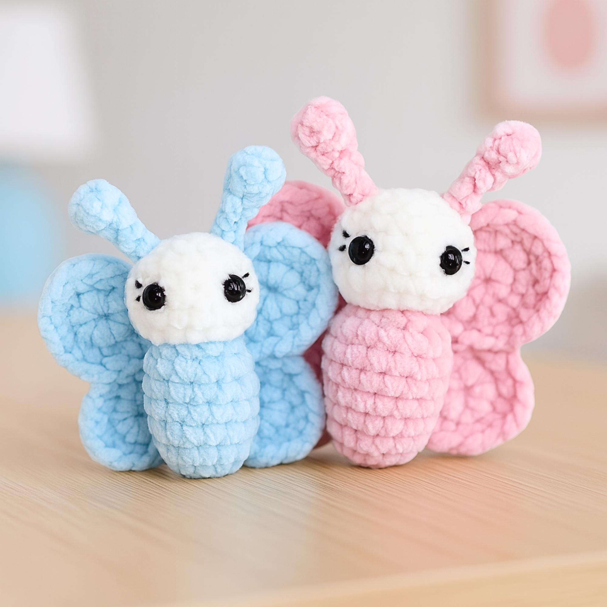 Baby Butterfly Crochet Pattern, Easter Crochet Pattern, Amigurumi Butterfly Cute Chunky Spring Small Beginner Crochet Projects Chenille Yarn