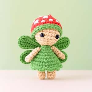 Fee häkeln Schlüsselanhänger Anleitung, Feen häkeln Anleitung, kleiner Waldelfe Amigurumi DIY, Anfänger häkeln Projekte, kleiner, niedlicher Autoanhänger