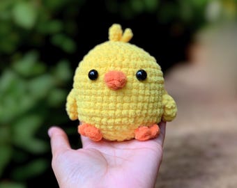 Baby Chick Crochet Pattern: Chunky Chenille Easter Amigurumi (PDF Pattern)