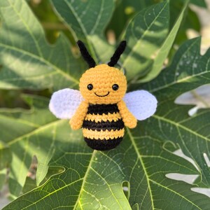 Baby Bumblebee Crochet Pattern, Crochet Keychain Pattern, Amigurumi Bee Pattern, Cute Car Hanger Charm, Beginner Crochet Projects Tiny Small image 6