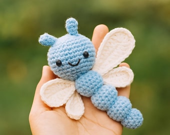 Baby Dragonfly Crochet Pattern, Beginner Crochet Pattern, Cute Amigurumi Dragonfly Cute Spring Small Easy Crochet Projects, Crochet Keychain