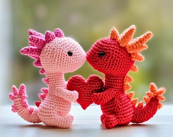 Wzór na szydełkowe smoki walentynkowe: samouczek amigurumi (pobierz plik PDF)